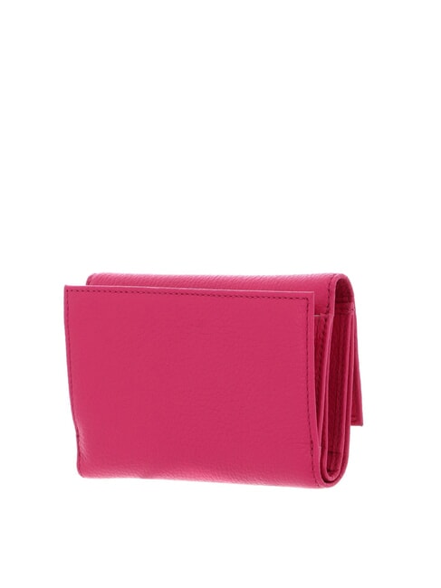 METALLIC SOFT Portafoglio bifold pelle martellata new fucsia - Portafogli Donna