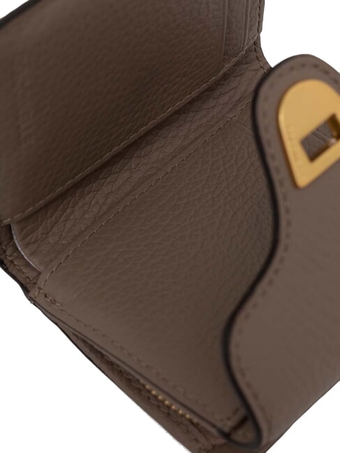 BEAT SOFT Portafoglio medio in pelle martellata warm taupe - Portafogli Donna