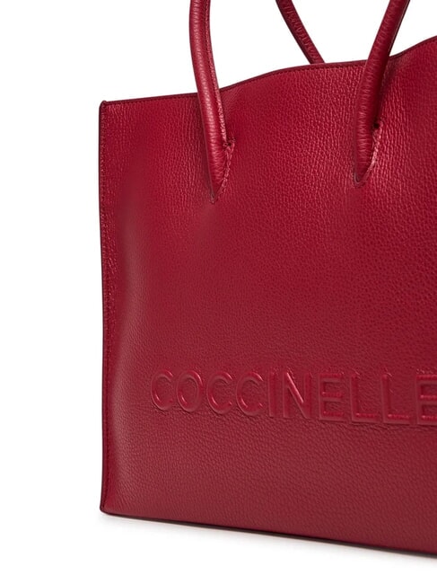 MYRTHA MAXI LOG Borsa shopping in pelle martellata sangria - Borse Donna