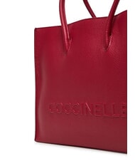COCCINELLE MYRTHA MAXI LOG Borsa shopping in pelle martellata sangria - Borse Donna - 3