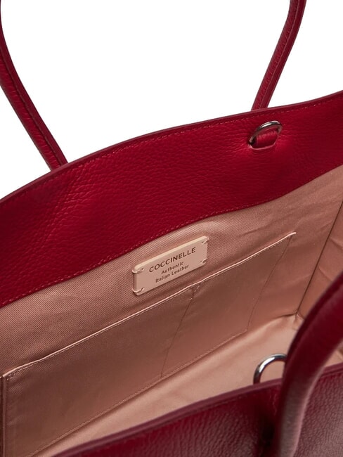 MYRTHA MAXI LOG Borsa shopping in pelle martellata sangria - Borse Donna