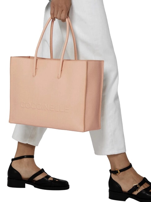 MYRTHA MAXI LOG Borsa shopping in pelle martellata rosette - Borse Donna