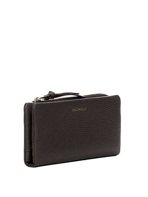 SOFTY Portafoglio in pelle martellata Nero - Portafogli Donna