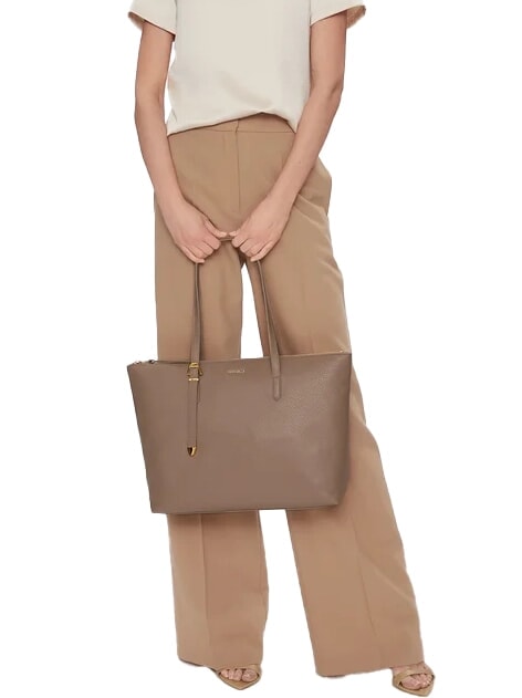 GLEEN Shopping Bag in pelle warm taupe - Borse Donna