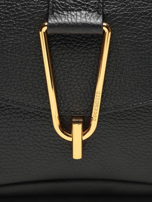 HIMMA Borsa a tracolla in pelle martellata Nero - Borse Donna