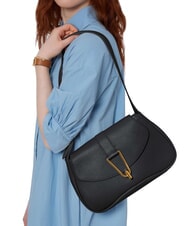 COCCINELLE HIMMA Borsa a tracolla in pelle martellata Nero - Borse Donna - 5