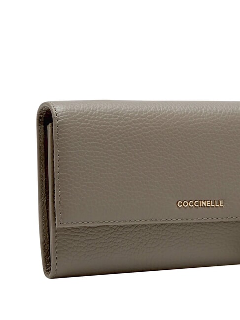 METALLIC SOFT Pochette in pelle con tracolla warm taupe - Borse Donna