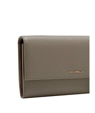COCCINELLE METALLIC SOFT Pochette in pelle con tracolla warm taupe - Borse Donna - 3