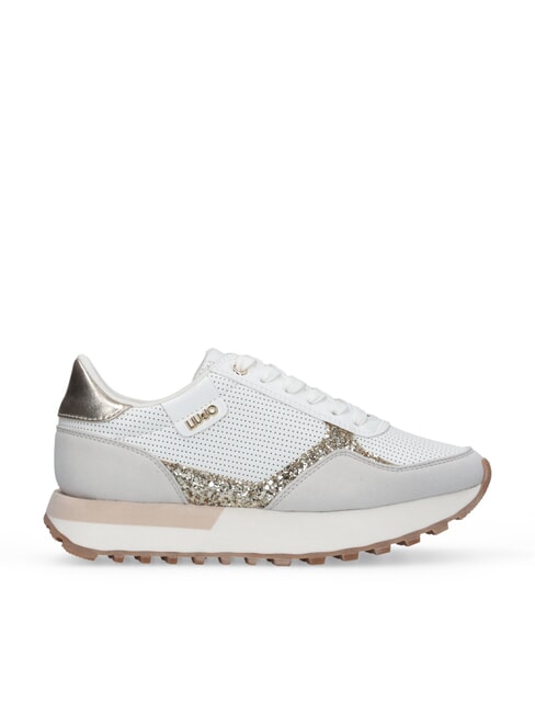 EVELYN 915 Sneakers running inserti glitter white/light gold - Scarpe Donna