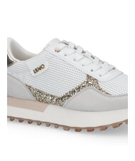 LIUJO EVELYN 915 Sneakers running inserti glitter white/light gold - Scarpe Donna - 4