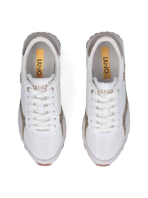 EVELYN 915 Sneakers running inserti glitter white/light gold - Scarpe Donna