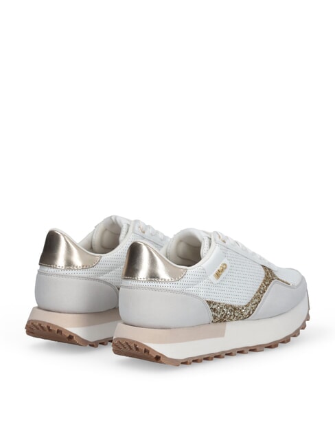 EVELYN 915 Sneakers running inserti glitter white/light gold - Scarpe Donna