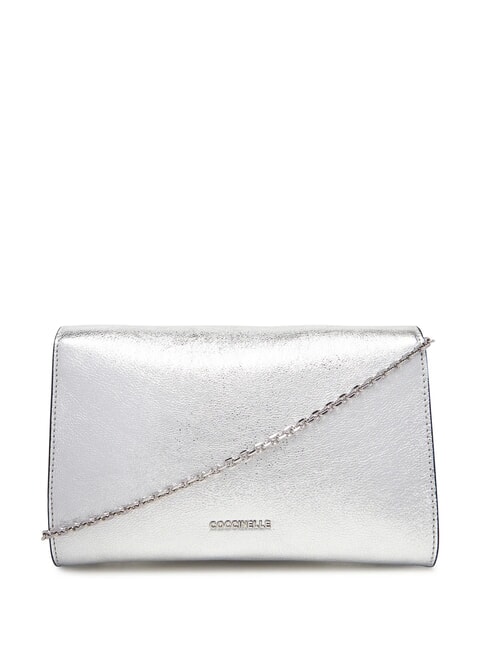 MAGIE 2NITE SMOOTH Pochette in pelle metallizzata SILVER - Borse Donna