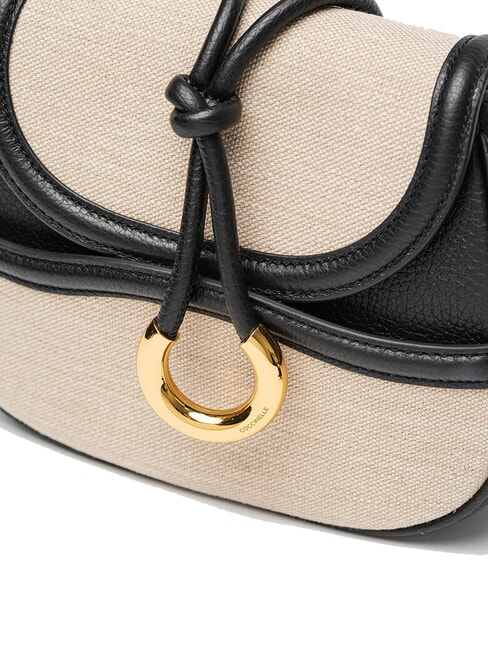 CARMY CANVAS Borsa a tracolla in pelle e canvas natural/noir - Borse Donna