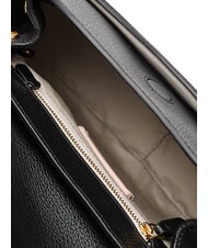 COCCINELLE CARMY CANVAS Borsa a tracolla in pelle e canvas natural/noir - Borse Donna - 4