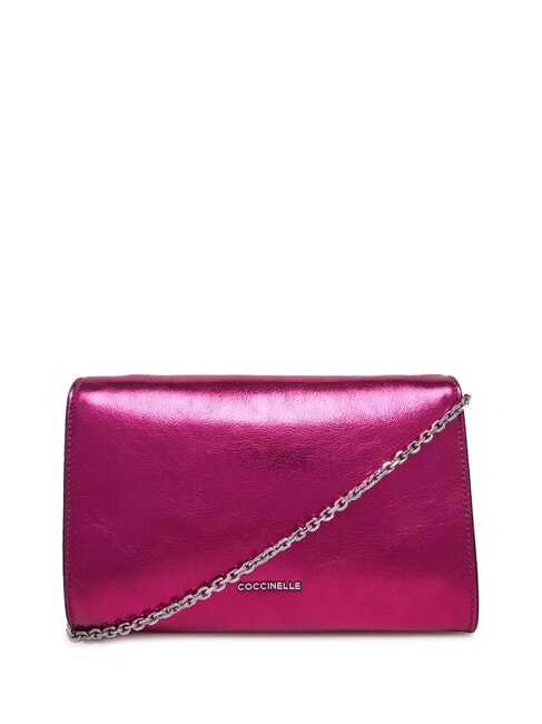MAGIE 2NITE SMOOTH Pochette in pelle metallizzata sangria - Borse Donna