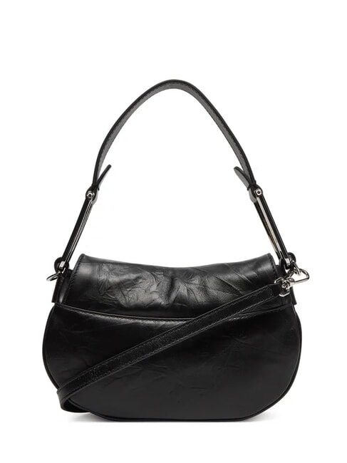 MAGIE WRINKLED Borsa a spalla in pelle con patta Nero - Borse Donna