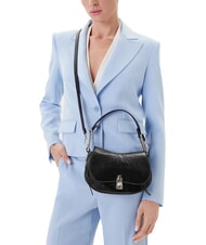 COCCINELLE MAGIE WRINKLED Borsa a spalla in pelle con patta Nero - Borse Donna - 5