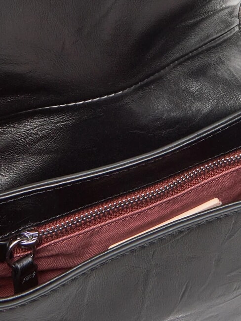 MAGIE WRINKLED Borsa a spalla in pelle con patta Nero - Borse Donna