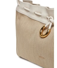 COCCINELLE ISABELA CANVAS Borsa hobo in tela e pelle natural/blanco - Borse Donna - 3