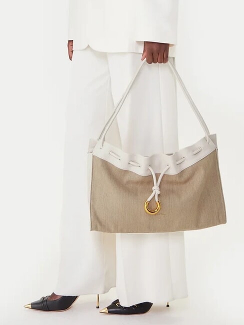 ISABELA CANVAS Borsa hobo in tela e pelle natural/blanco - Borse Donna