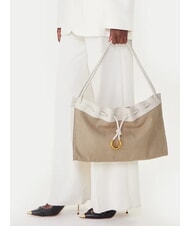 COCCINELLE ISABELA CANVAS Borsa hobo in tela e pelle natural/blanco - Borse Donna - 5