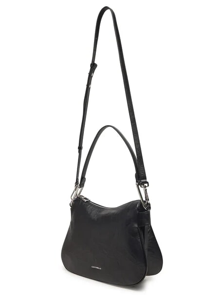 MAGIE WRINKLED Borsa a spalla in pelle con tracolla Nero - Borse Donna
