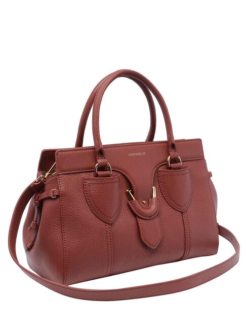 YORK Borsa a mano in pelle con tracolla brandy - Borse Donna