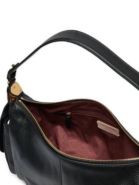 CAMPUS Borsa hobo a spalla in pelle martellata Nero - Borse Donna