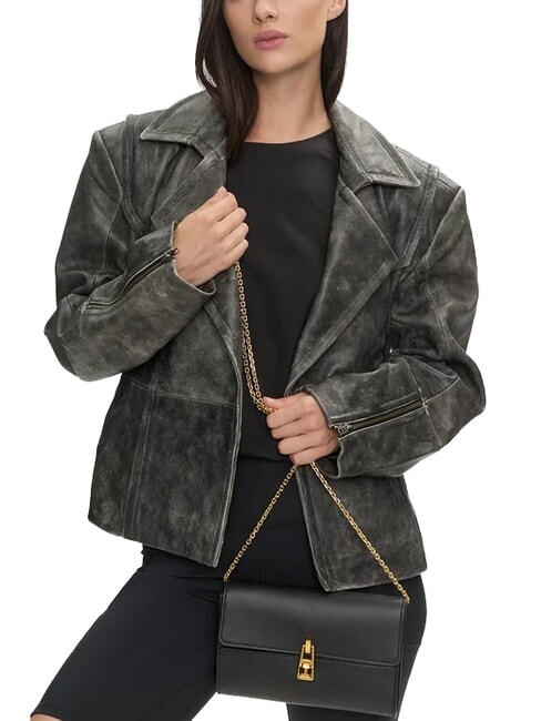 CAMPIONARIO - MAGIE 2NITE Pochette in pelle con tracolla catena Nero - Borse Donna