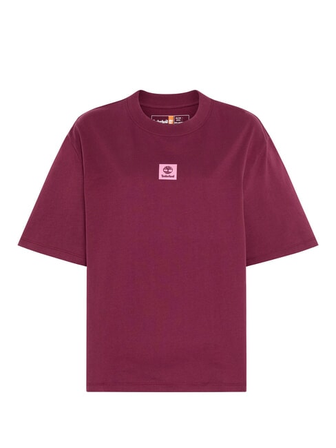 STACK LOGO  T-Shirt in cotone burgundy - T-shirt e Top Donna
