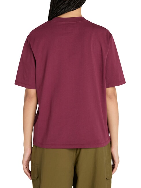 STACK LOGO  T-Shirt in cotone burgundy - T-shirt e Top Donna