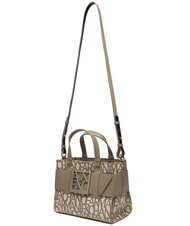 ARMANI EXCHANGE LOGO ALL OVER Borsa piccola con tracolla sound sand / brown bass - Borse Donna - 3