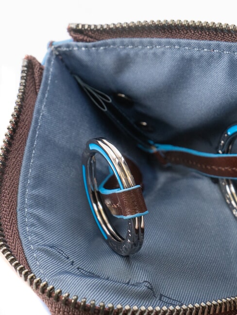 BLUE SQUARE Astuccio portachiavi in pelle MOGANO - Portachiavi
