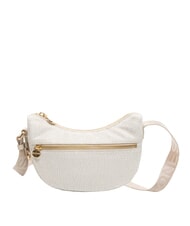 BORBONESE HOBO LUNA MINI ECO LINE Borsa sacca a tracolla white cotton - Borse Donna - 3