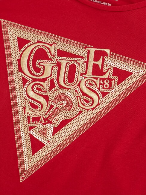 KIDS T-shirt in cotone con stampa e strass chili red - T-shirt Bambino