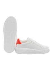 LOVE MOSCHINO ECLIPSE 50 Sneakers in pelle bianco/rosso - Scarpe Donna - 5
