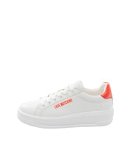 LOVE MOSCHINO ECLIPSE 50 Sneakers in pelle bianco/rosso - Scarpe Donna - 2