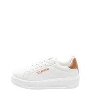 LOVE MOSCHINO ECLIPSE 50 Sneakers in pelle bianco/cuoio - Scarpe Donna - 2