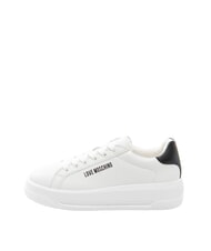 LOVE MOSCHINO ECLIPSE 50 Sneakers in pelle bianco/nero - Scarpe Donna - 2
