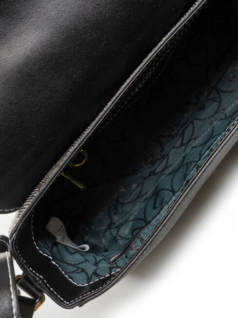 PLANETARIUM Borsa a tracolla con flap monochrom lt grey/ black - Borse Donna