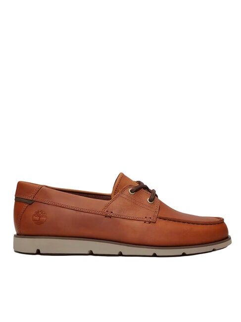 GRAFTON BAY Scarpe da vela in pelle dark orange full grain - Scarpe Uomo
