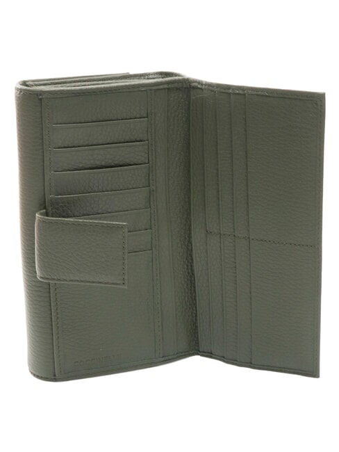 METALLIC SOFT Portafoglio grande in pelle alga - Portafogli Donna