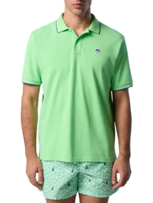 COLLAR STRIPED Polo manica corta in cotone summer green - Polo Uomo