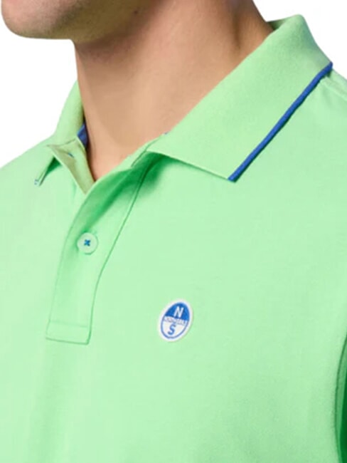COLLAR STRIPED Polo manica corta in cotone summer green - Polo Uomo