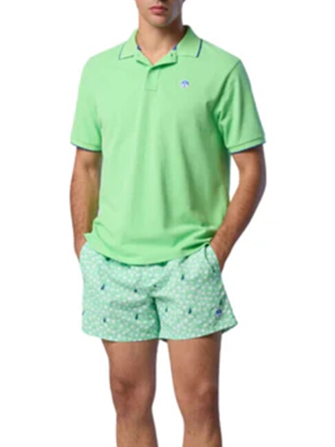 COLLAR STRIPED Polo manica corta in cotone summer green - Polo Uomo