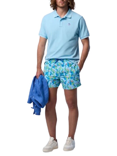 COLLAR STRIPED Polo manica corta in cotone soft blue - Polo Uomo