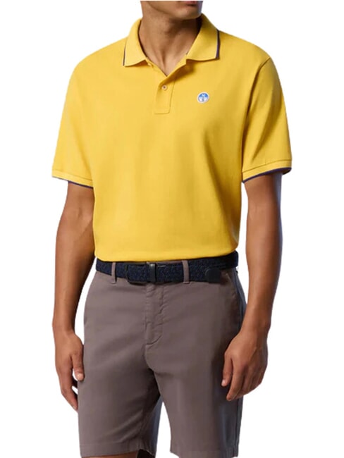 COLLAR STRIPED Polo manica corta in cotone samoan sun - Polo Uomo