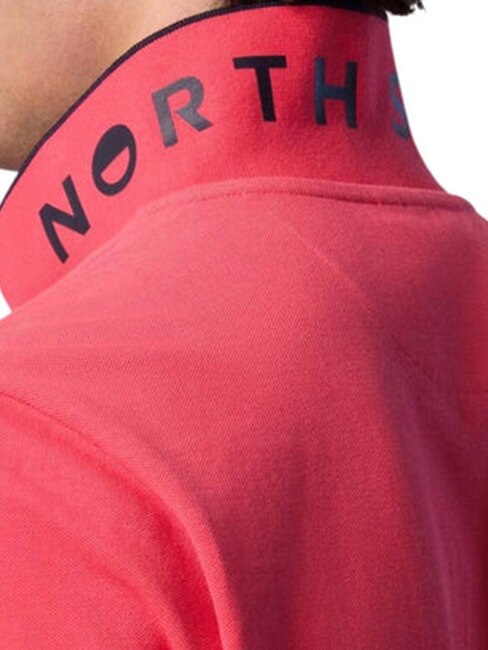 COLLAR STRIPED Polo manica corta in cotone geranium - Polo Uomo