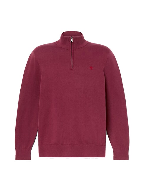 WILLIAMS RIVER  Maglione con colletto a zip burgundy - Maglie Uomo